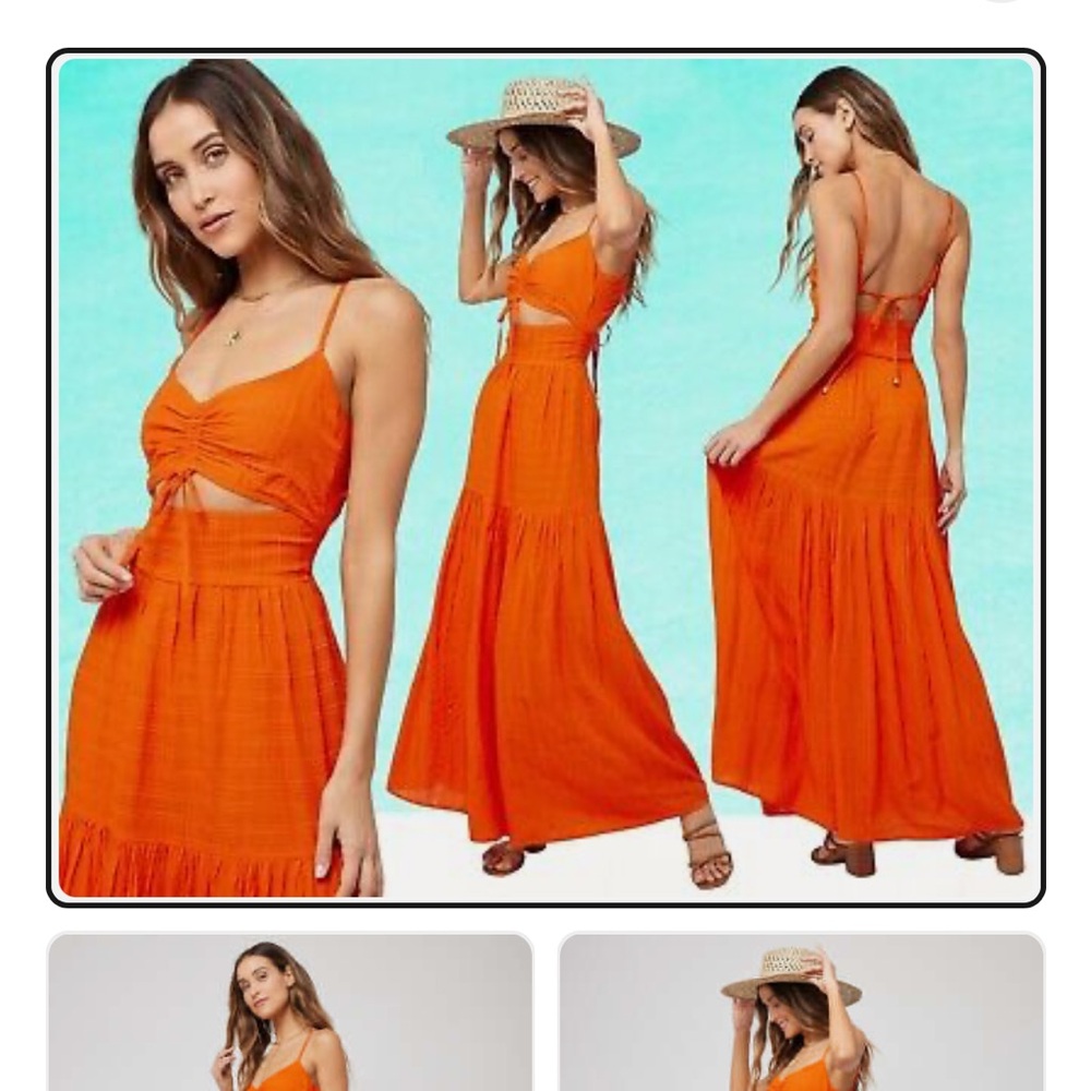 L Space Zuri Maxi dress. Size S worn once 


Vibrant Orange Maxi Dress